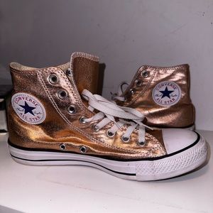 Metallic rose gold converse